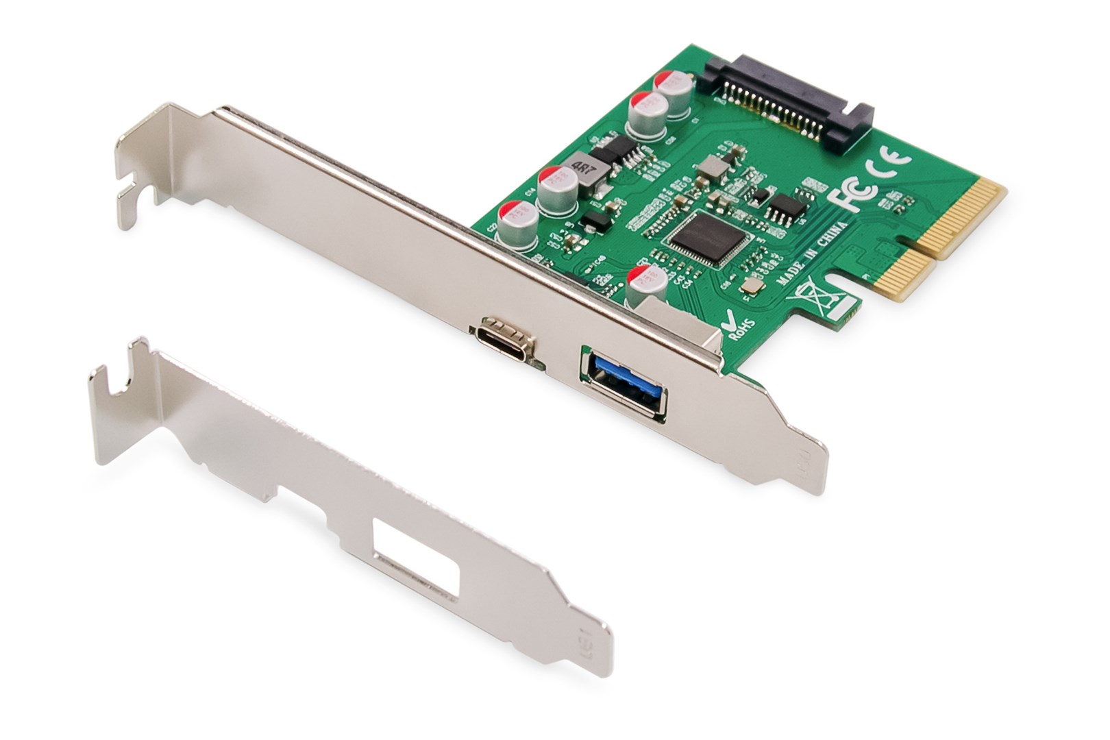 Digitus PCIe card, USB Type-C™ + USB-A