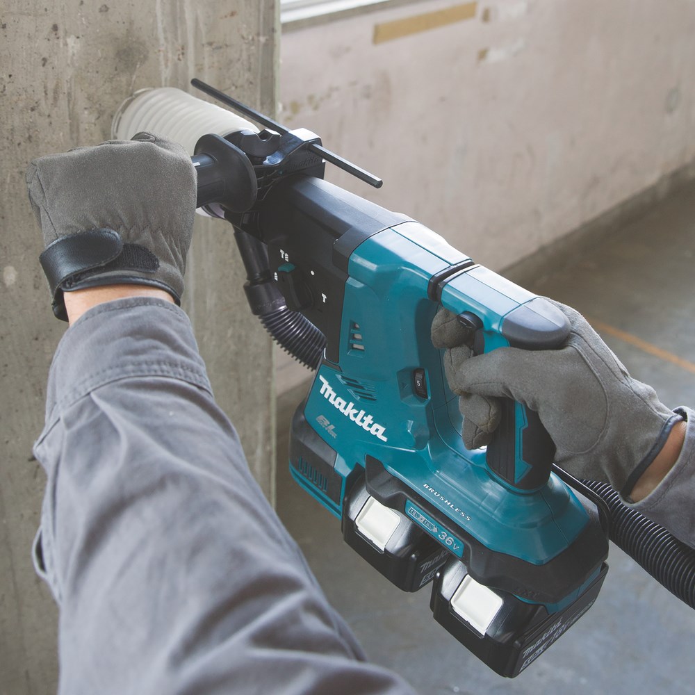 Makita Hammer Drill 2x18V DHR281PT2J 2.9J 2x5.0Ah BL + handle