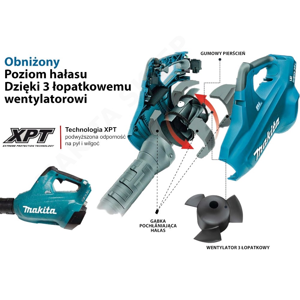 Makita DUB362Z cordless leaf blower 193 km/h Black  Turquoise 18 V Lithium-Ion (Li-Ion)