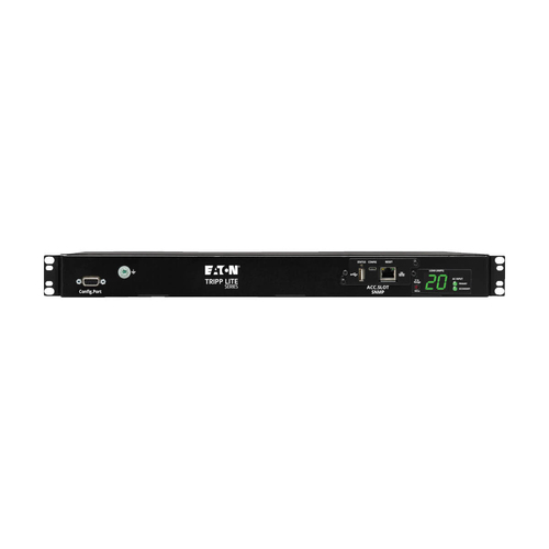 Tripp Lite PDUMH20HVATNET 3.8kW Single-Phase Switched Automatic Transfer Switch PDU, Two 200-240V C20 Inlets, 8 C13 & 2 C19 Outputs, 1U, TAA