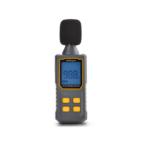 StarTech.com Handheld Digital Sound Meter w/Large LCD, Noise/Decibel Level Reader for Server Room/Office, Audio Monitor, 30-130dBA Range, Accurate Min/Max Readings