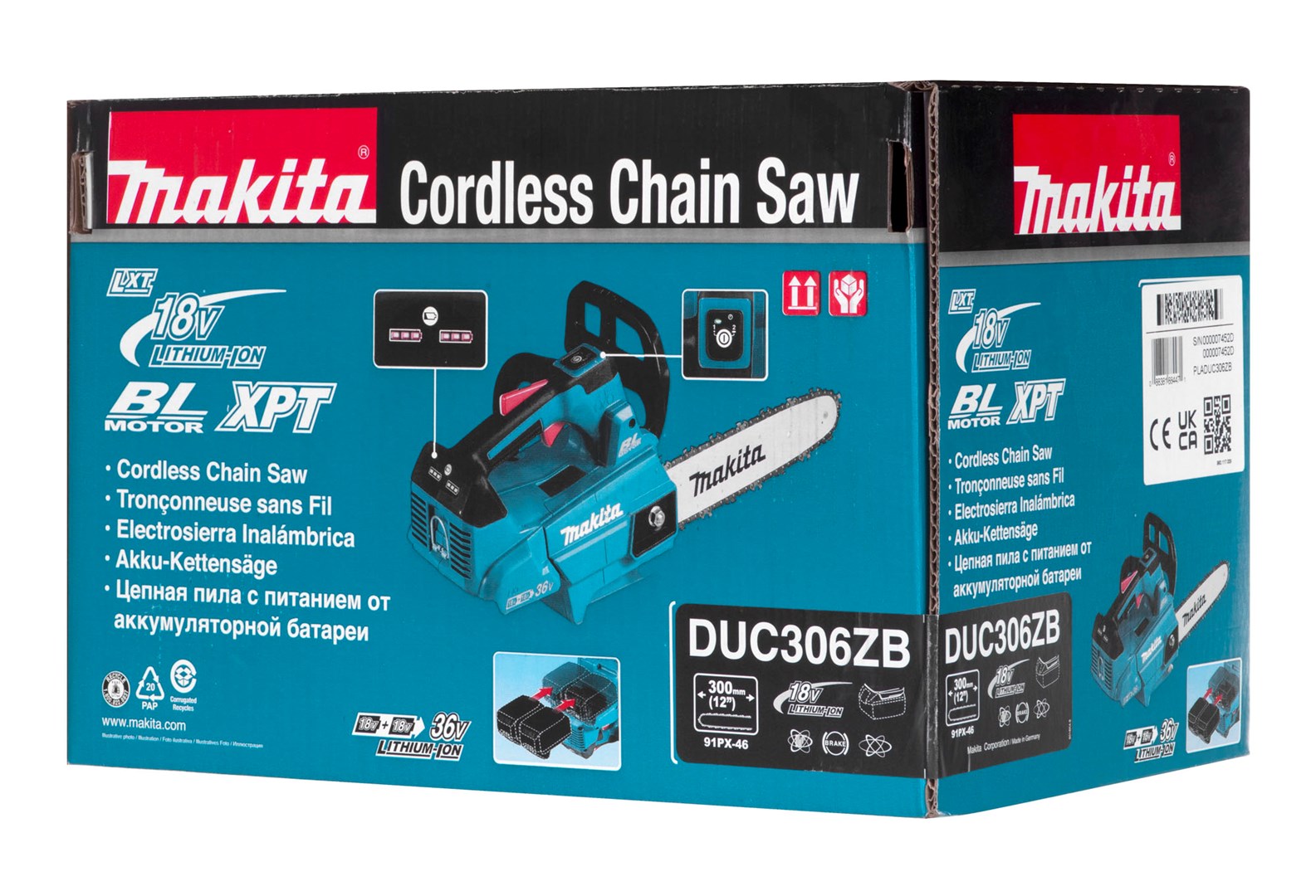 Makita DUC306ZB chainsaw Black  Blue