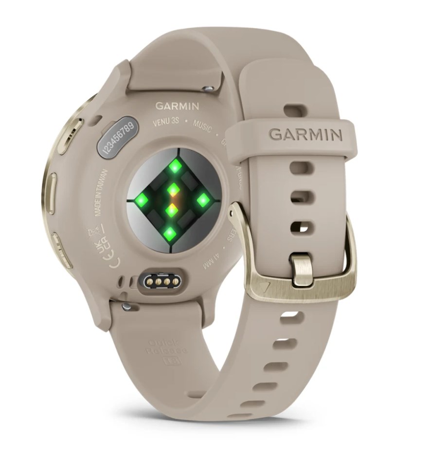 Garmin Venu 3S 3.05 cm (1.2") AMOLED 41 mm Digital 390 x 390 pixels Touchscreen Gold, Grey Wi-Fi GPS (satellite)