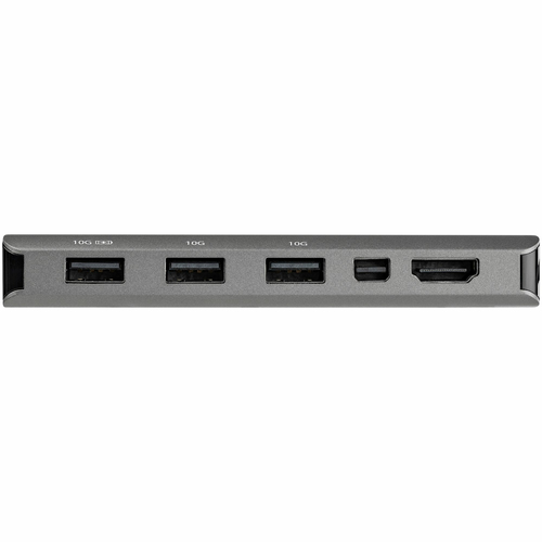 StarTech.com USB C Multiport Adapter - USB-C to HDMI or Mini DisplayPort 4K 60Hz, 100W Power Delivery Pass-Through, 4-Port 10Gbps USB Hub - USB Type-C Mini Dock - w/ 12" Attached Cable