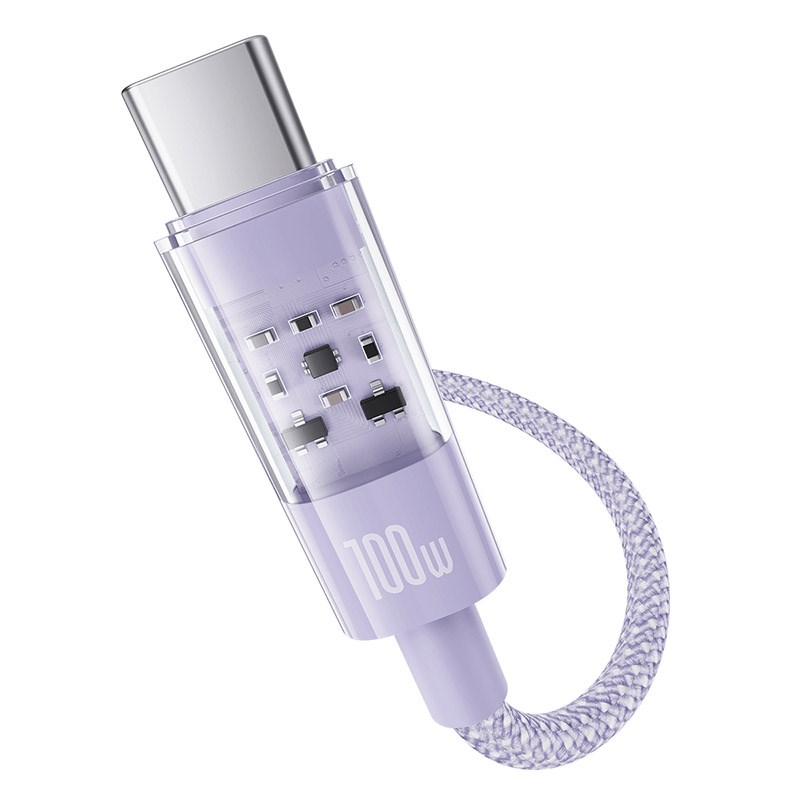 Baseus Gem USB A to USB C fast charging cable 2 m 100 W Purple