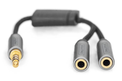 Digitus Audio Headset Adapter, 3.5 mm jack to 2x 3.5 mm socket
