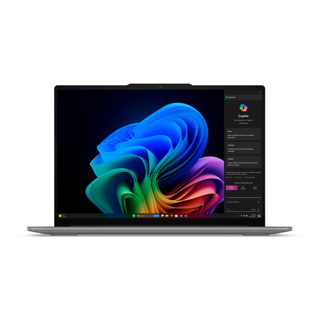Lenovo Yoga Slim 7i Gen 9 Aura Edition Intel Core Ultra 7 256V Laptop 38.9 cm (15.3") Touchscreen 2.8K 16 GB LPDDR5x-SDRAM 512 GB SSD Wi-Fi 7 (802.11be) Windows 11 Home Grey