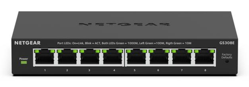 NETGEAR GS308E Managed L2/L3 Gigabit Ethernet (10/100/1000) Black