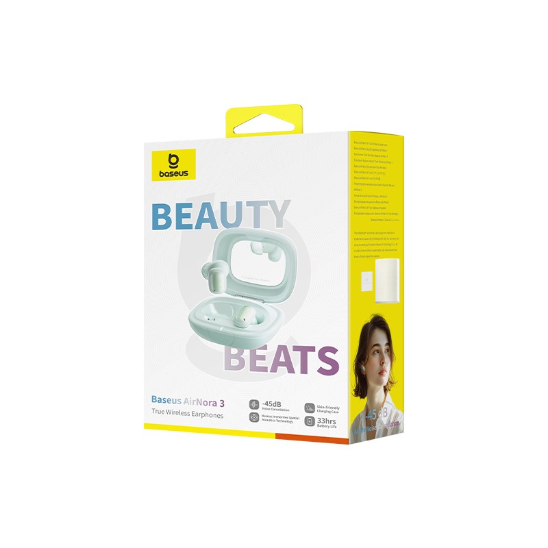 Baseus AirNora 3 Headset True Wireless Stereo (TWS) In-ear Calls/Music Bluetooth Green