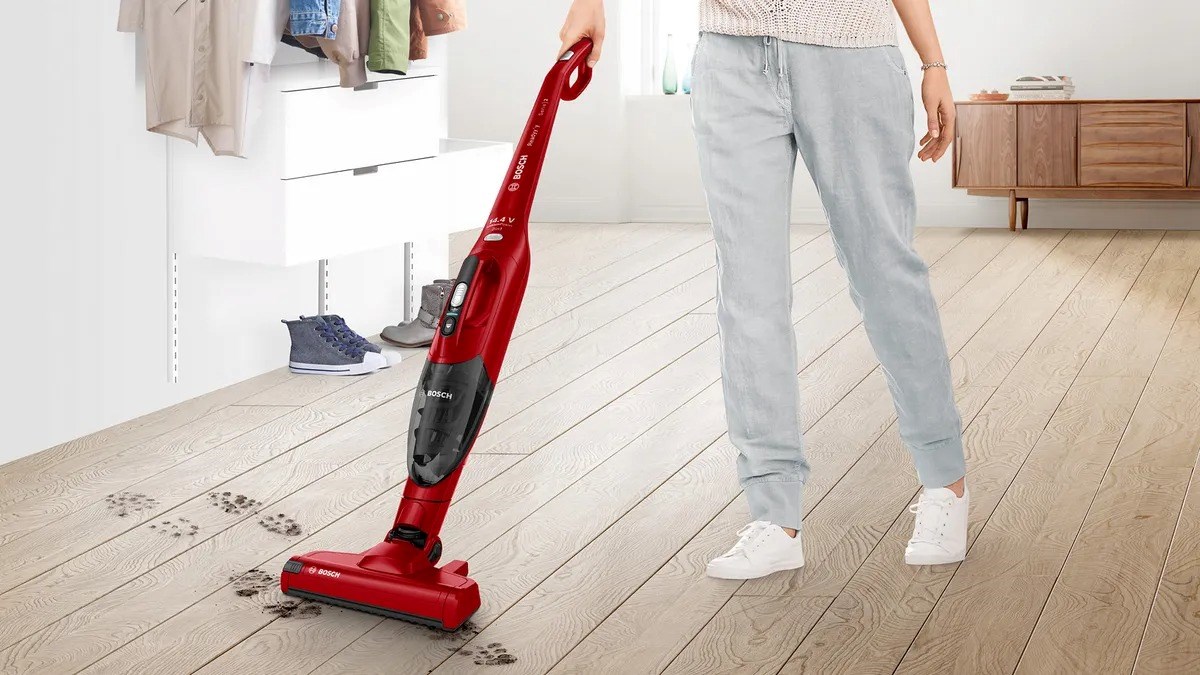Bosch Serie 2 BBHF214R stick vacuum/electric broom 2-in-1 stick vacuum Battery Dry Bagless Red