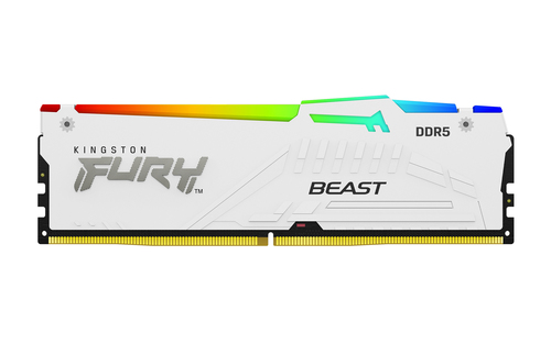 Kingston Technology FURY Beast 64GB 5600MT/s DDR5 CL40 DIMM (Kit of 2) White RGB XMP