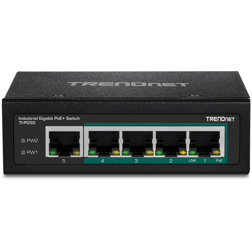 Trendnet TI-PG50 network switch Unmanaged Gigabit Ethernet (10/100/1000) Power over Ethernet (PoE) Black