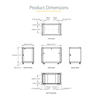 StarTech.com 4-Post 15U Server Rack Cabinet, Lockable 19" Data Rack Cabinet for Computer / AV / IT Equipment, Office / Home Network Rack with Casters & Adjustable Mounting Rails