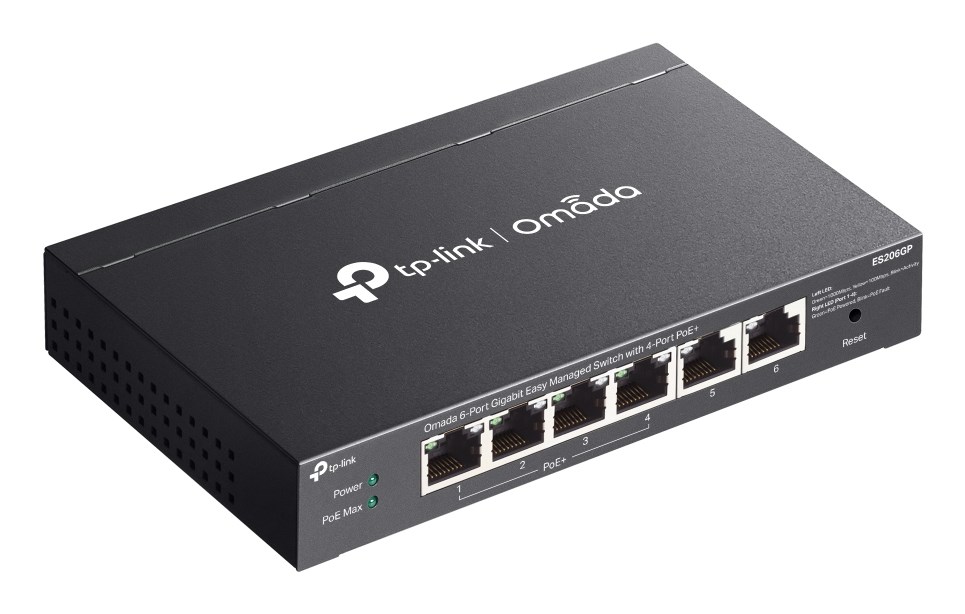 TP-Link Omada ES206GP network switch Managed Gigabit Ethernet (10/100/1000) Power over Ethernet (PoE) Black