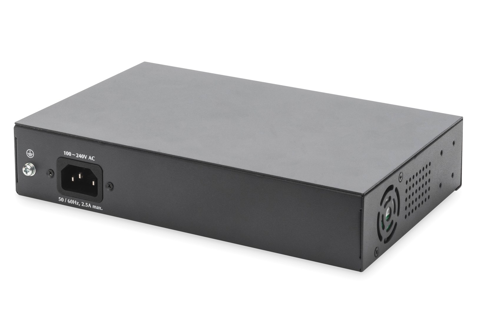 Digitus 8-Port Gigabit PoE Networkswitch, Desktop, unmanaged, 2 Uplink Ports, SFP, 180 W, af/at/bt