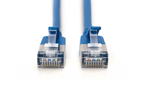Digitus CAT 6A F-FTP Slim patch cable, 0.5m, blue