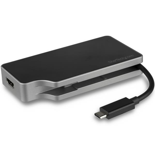 StarTech.com USB C Multiport Video Adapter - 4K 60Hz UHD Portable 5-in-1 USB Type C to HDMI 2.0, Mini DisplayPort, VGA or DVI (1080p) - 95W PD Passthrough - Cable Management - Aluminum