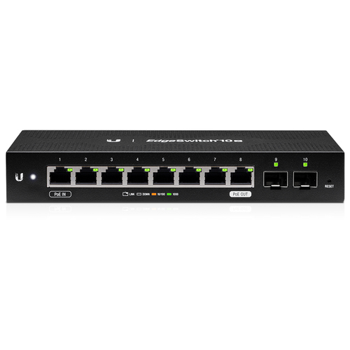 Ubiquiti EdgeSwitch 10X Managed L2 Gigabit Ethernet (10/100/1000) Power over Ethernet (PoE) Black