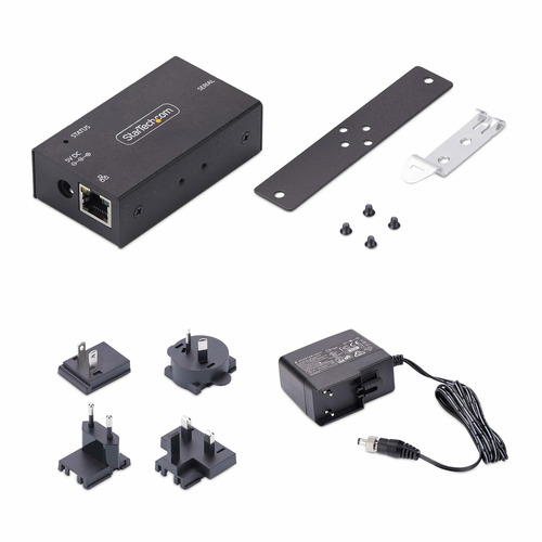 StarTech.com 1-Port Serial to Ethernet Adapter, IP Serial Device Server For Remote RS232 Devices, Wall/DIN Rail Mountable, Metal Housing, RJ45 LAN to DB9 Serial Converter
